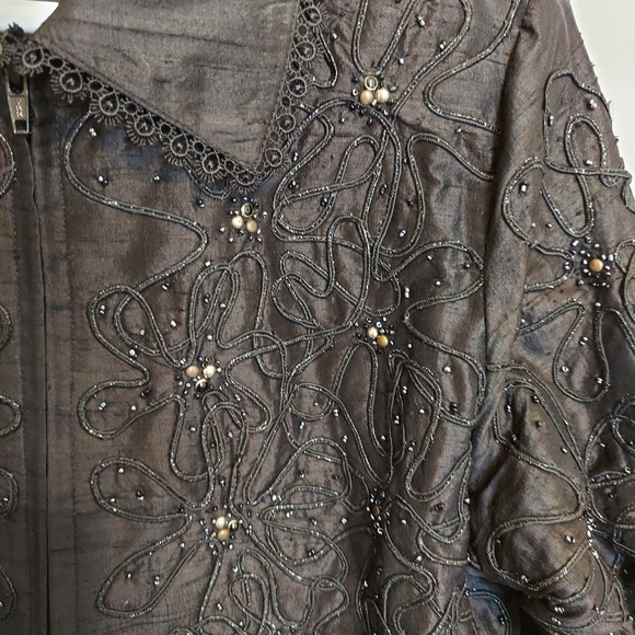 Anage black jacket silk Size Medium - Picture 4 of 15